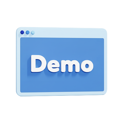 윈도우 창에 DEMO 라는 글씨가 있는 이미지